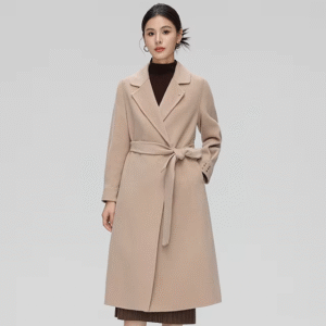 Women's Heavyweight Wool Winter Coat Windproof Long Overcoat for Extreme Cold-Khaki